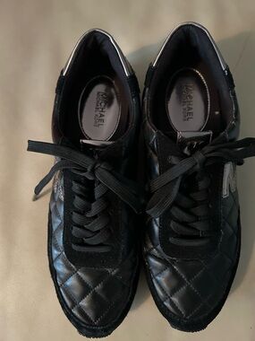 Michael Kors Black Quilted Leather Women’s Athletic Sneakers